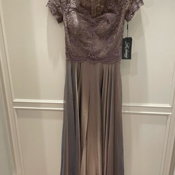 NWT La Femme 27098SC Chiffon Mother of the Bride Dress Cocoa in Size 0 - Picture 8 of 10